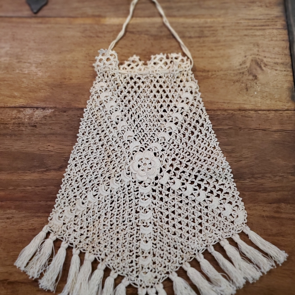 ** SOLD ** Antique/Victorian hand made crocheted bag - Bridal bag - Picture 1 of 8